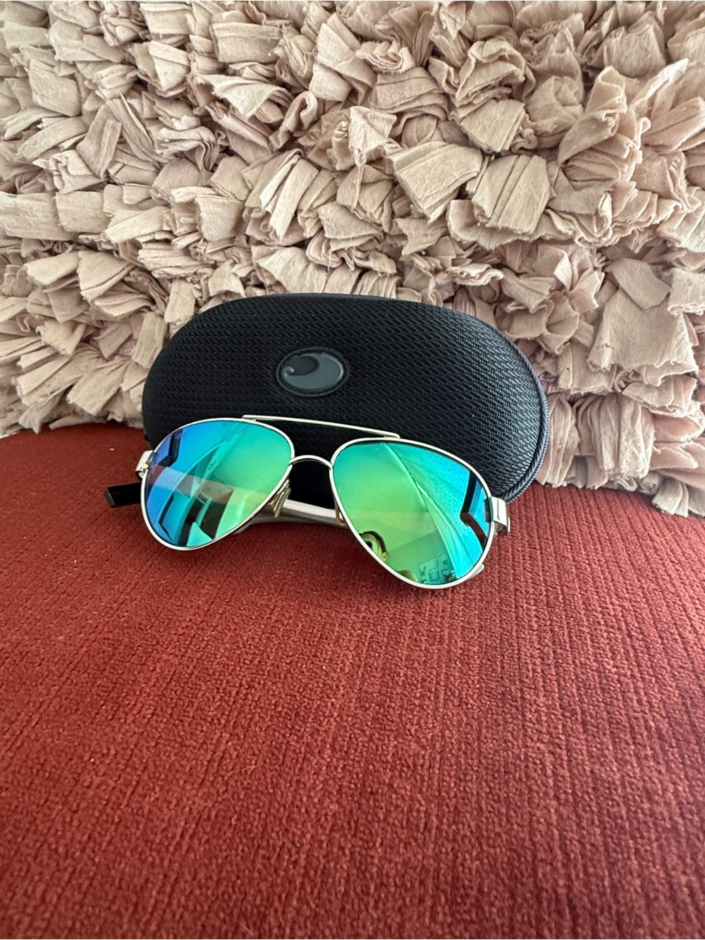 Coata Del Mar Aviator Sunglasses with Green Mirror Lenses 56-14-126